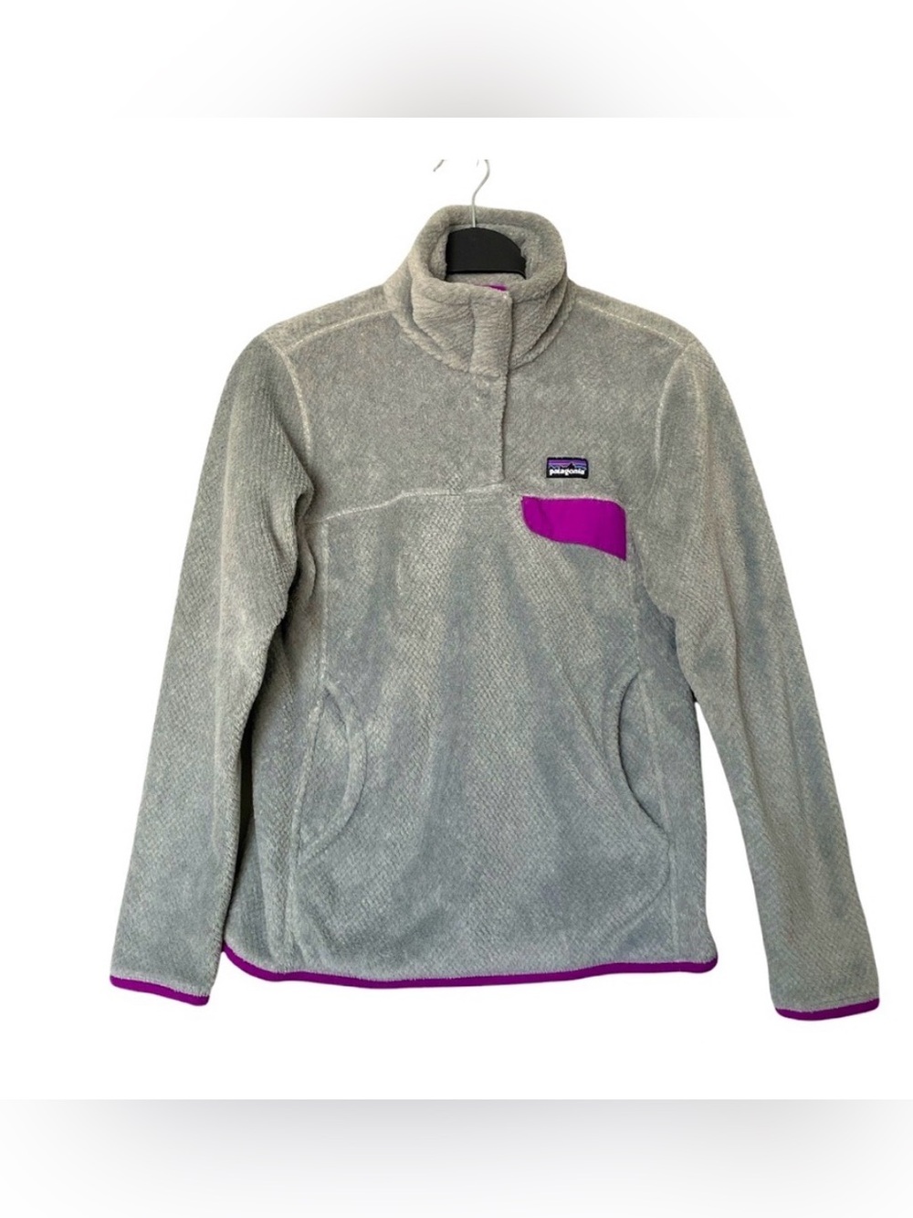 Patagonia Re-Tool Snap-T Pullover Polartec Thermal Pro Gray/Pink Size Small